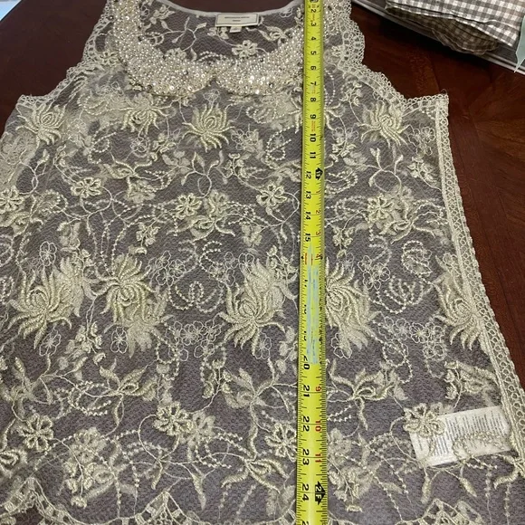 ANTHROPOLOGIE MOULINETTE SOEURS Lace Beaded Blouse - Picture 12 of 15